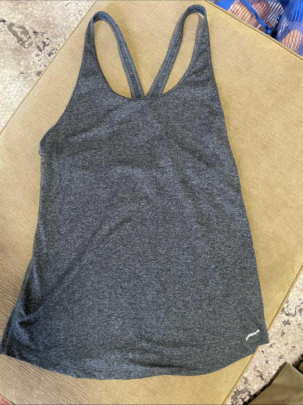 Patagonia Black Heather Crisscross Tank